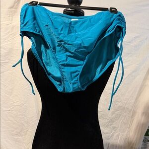 Women’s Turquoise Side-Tie Bikini Bottoms with Ruched Sides